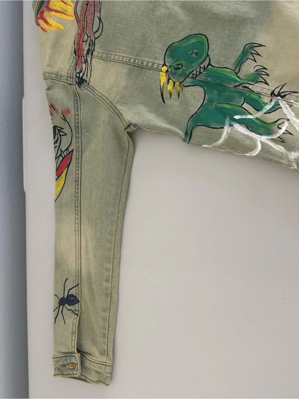 Haus of JR Kids Hand-Painted Graphic Denim Jacket - Size 10 NWT